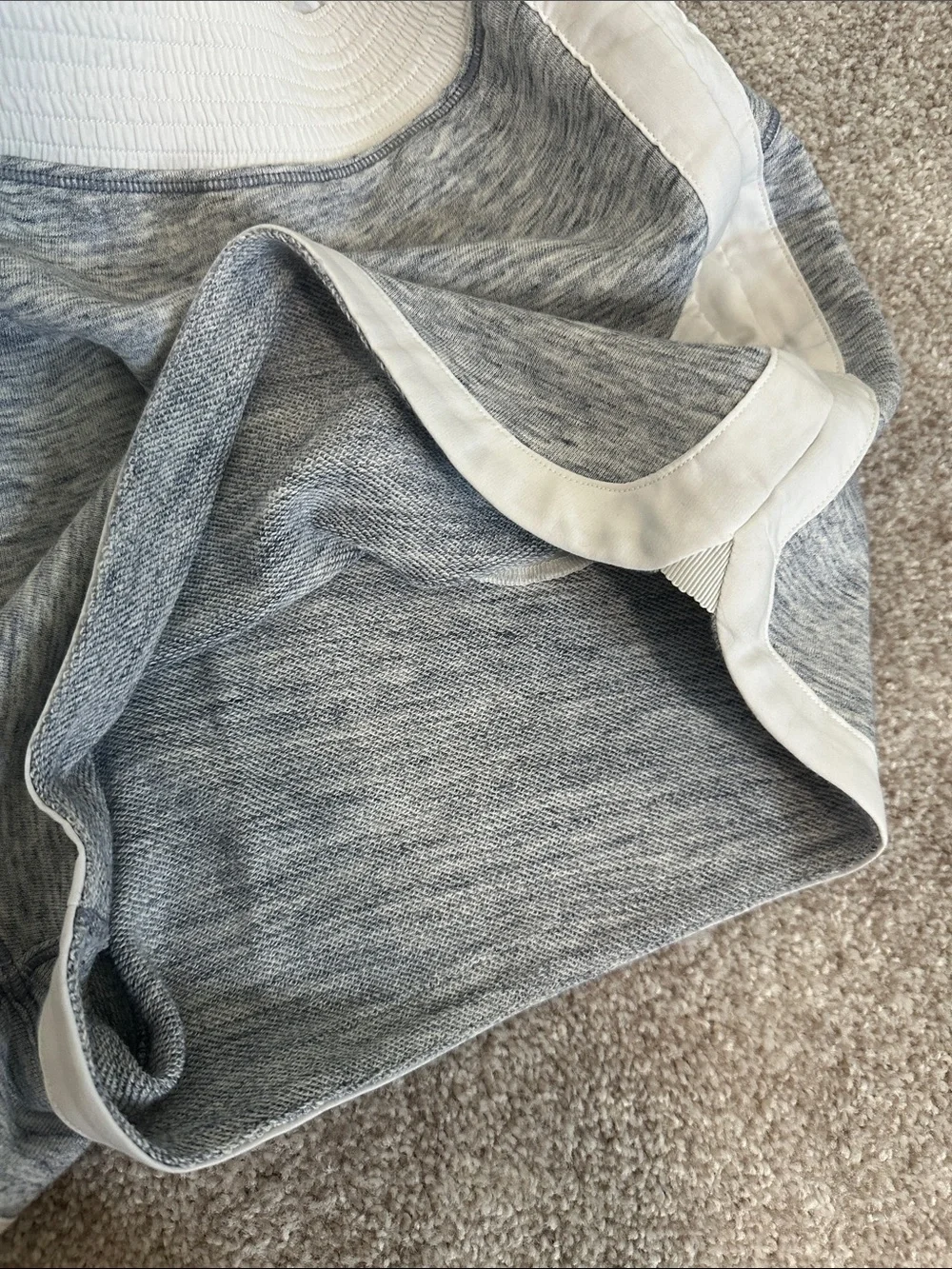 lululemon athletica Gray Heather Athletic Shorts with White Trim